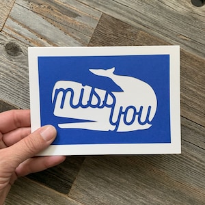 Whale Miss You Card, We Will Miss You Card, Bon Voyage Card, Farewell Card, Moving Card, Goodbye card, Best Friend Moving Card, Whale Pun