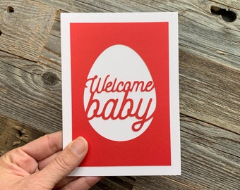 Red Egg and Ginger Card, Red Egg and Ginger Party, Red Egg Card, Red and Gold Baby, Chinese Baby Card, Welcome Baby Card, Baby Shower Card