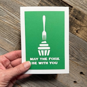 May the Fork Be With You Card, Birthday Card for Guy, Star Wars Birthday Card, Humorous Birthday Card, Star Wars Card