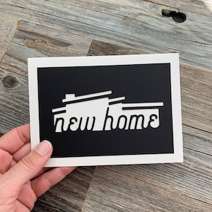 New Home Card, Housewarming Card, New House Card, Congratulations On Your New Home, Modern New Home Card, Mid Century Modern Home Card