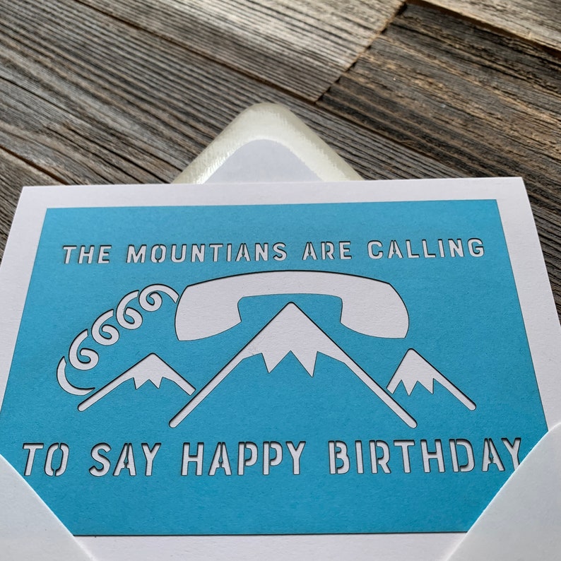 The Mountains Are Calling to Say Happy Birthday, Outdoors Birthday Card, Hiking Birthday Card image 8