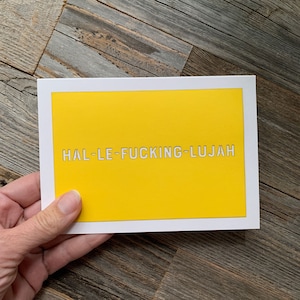 Hal-le-fucking-lujah Card, Hallelujah Card, Congrats Card, Woohoo Card