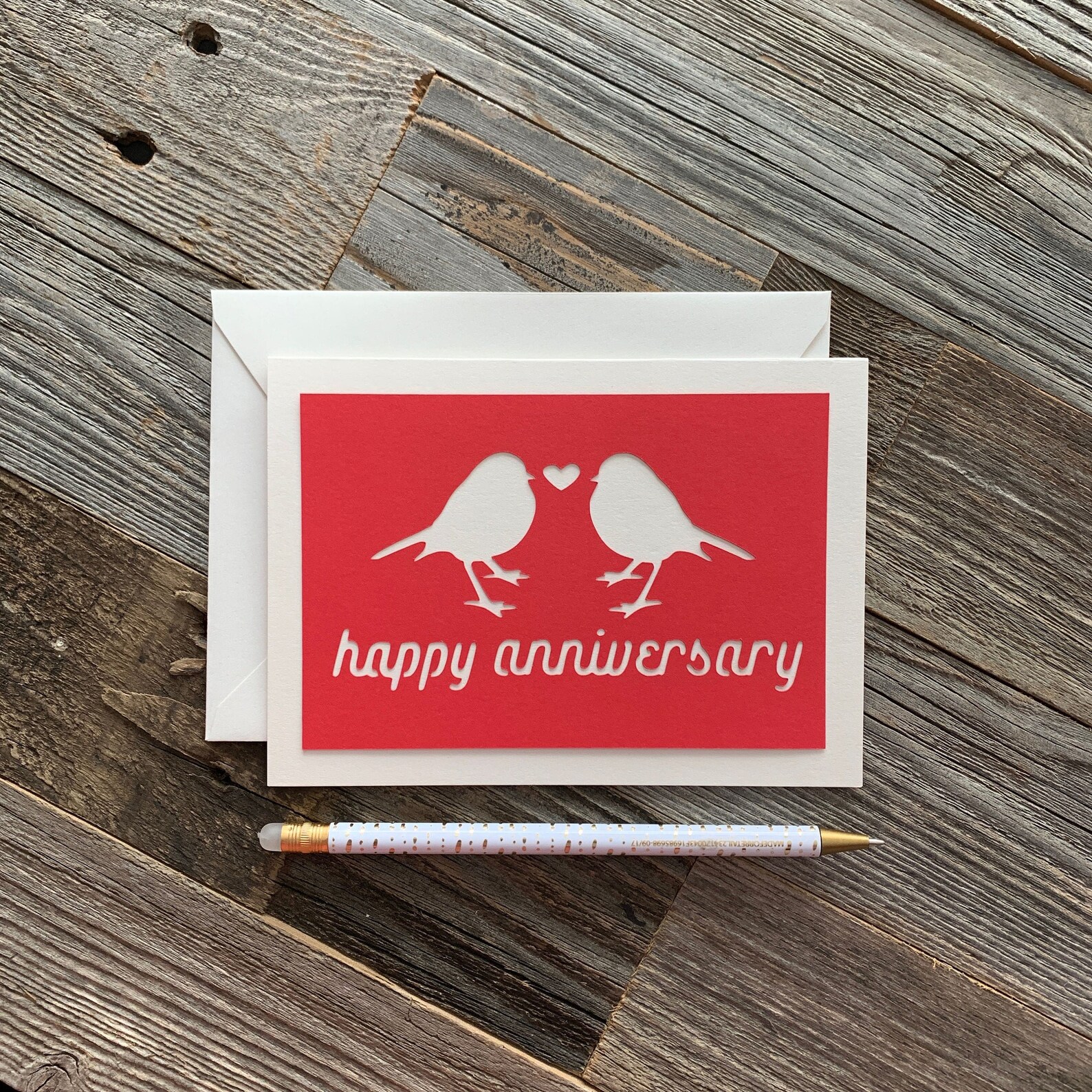 Happy Anniversary Card, Happy Anniversary Love Birds Card, Wedding ...