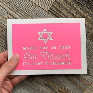 Mazel Tov on Your Bat Mitzvah it&#39;s a day to celebrate, Bat Mitzvah Card