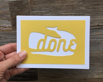 Whale Done Card, Well Done Card, New Job Card, Graduation Card, Funny Pun Card, You Did It Card, Good Job Card, Congratulations Card
