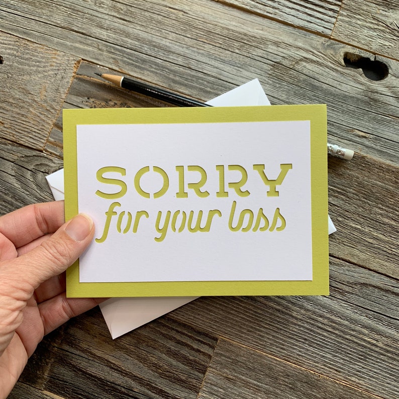 With Sympathy Card Mourning Card Death of Parent Card Sympathy Card Sorry For Your Loss Card Death of Pet Card Loss Card