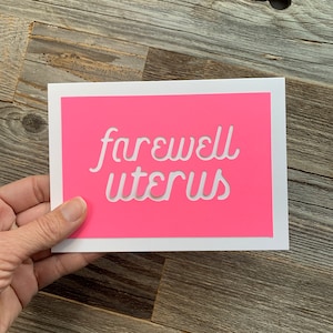 Farewell Uterus Card, Hysterectomy Card, Goodbye Uterus Card, Humor Hysterectomy Card, Funny Hysterectomy Card, Bon Voyage Uterus Card