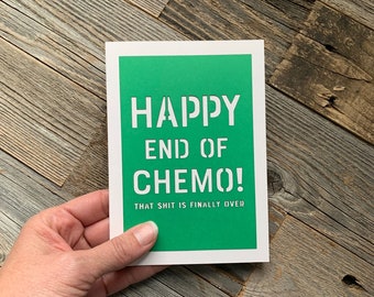 Happy End of Chemo Card, Done With Chemotherapy Card,  Chemotherapy Support Card, Last Radiation Treatment, Chemotherapy Card