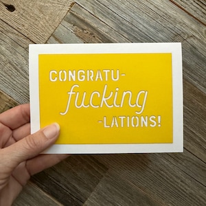 Congratulations Card, Congratufuckinglations Card, Congrats Card, New Job Card, Wedding Card, Graduation Card, Same Sex Marriage