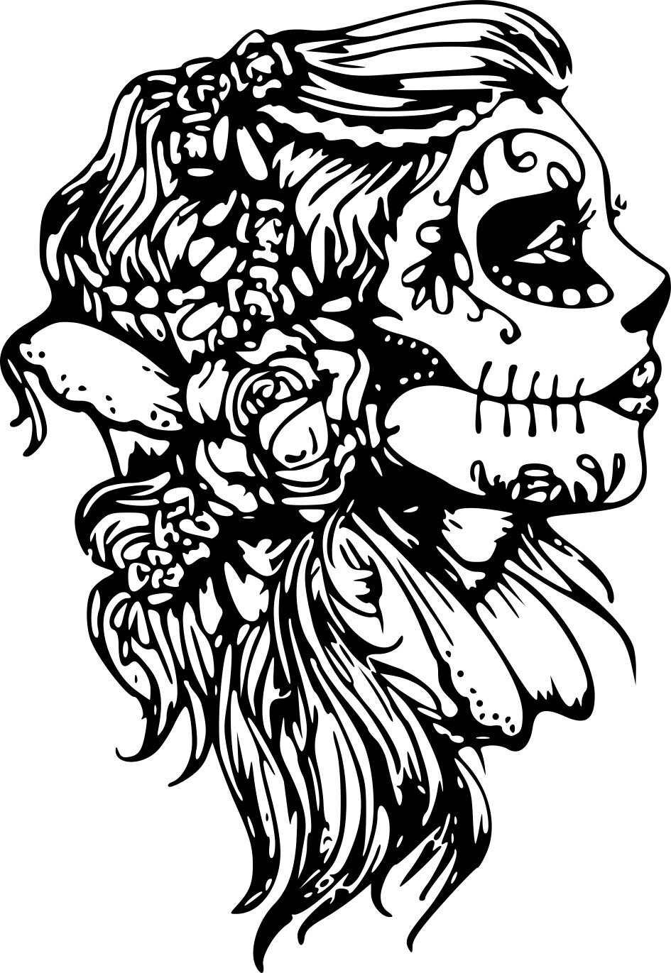 Download La Calavera Catrina - The beautiful candy skull Decal ...