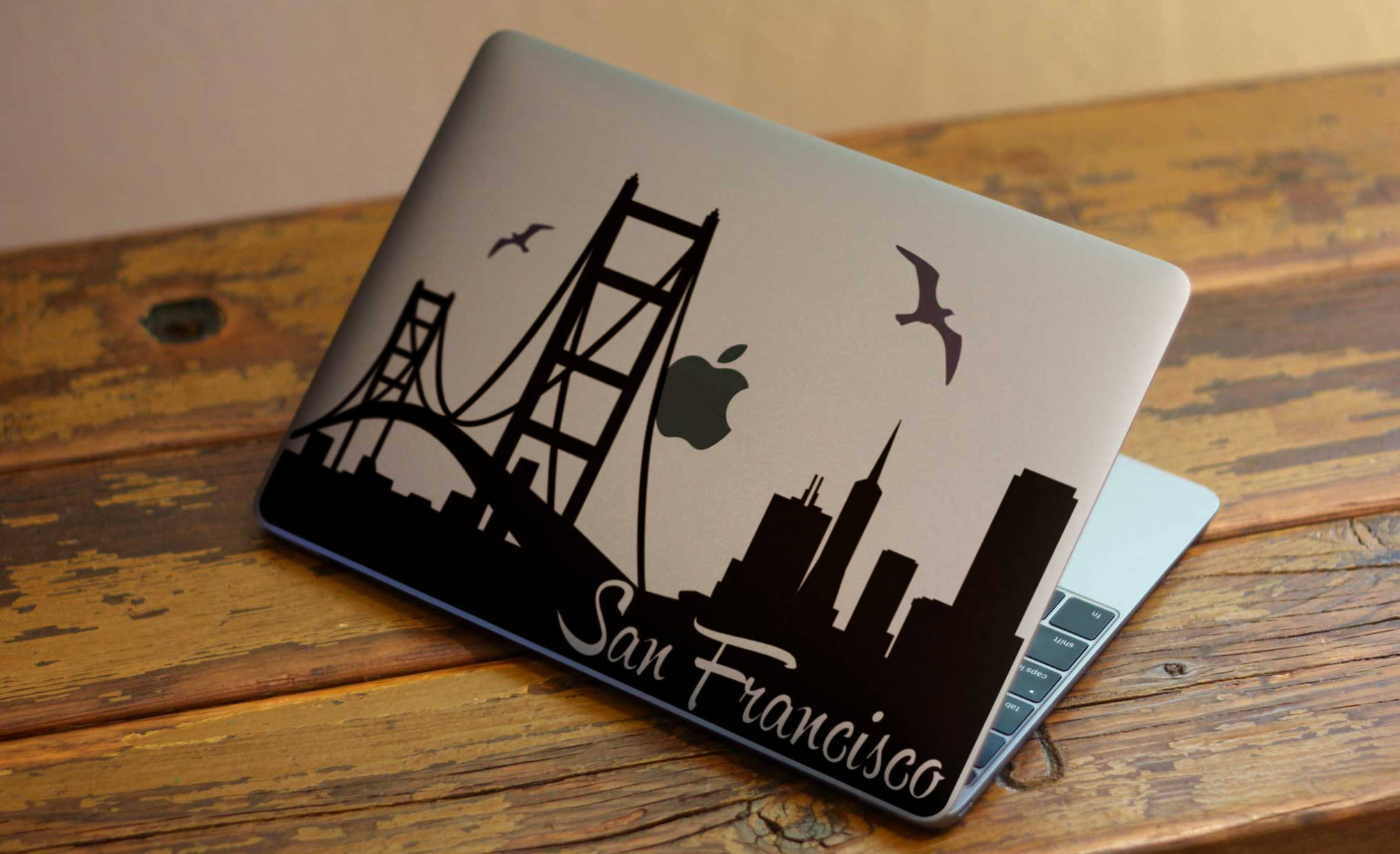 San Francisco Skyline Golden Gate Bridge Sticker Decal For Mac