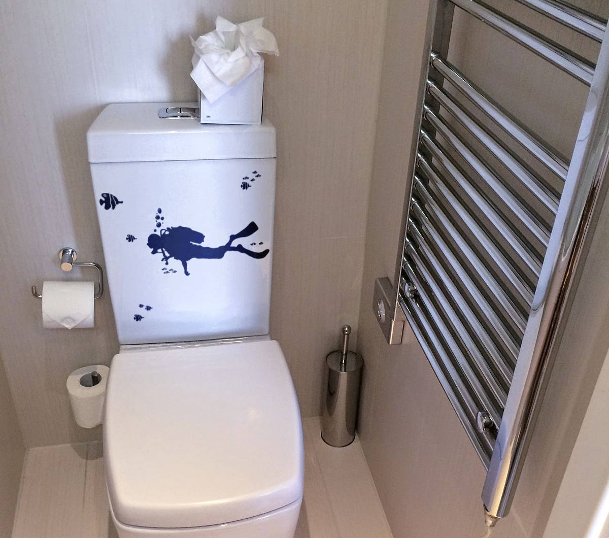 Scuba Diver decal for Toilet Tank Decor Decal Set Toilets ...
