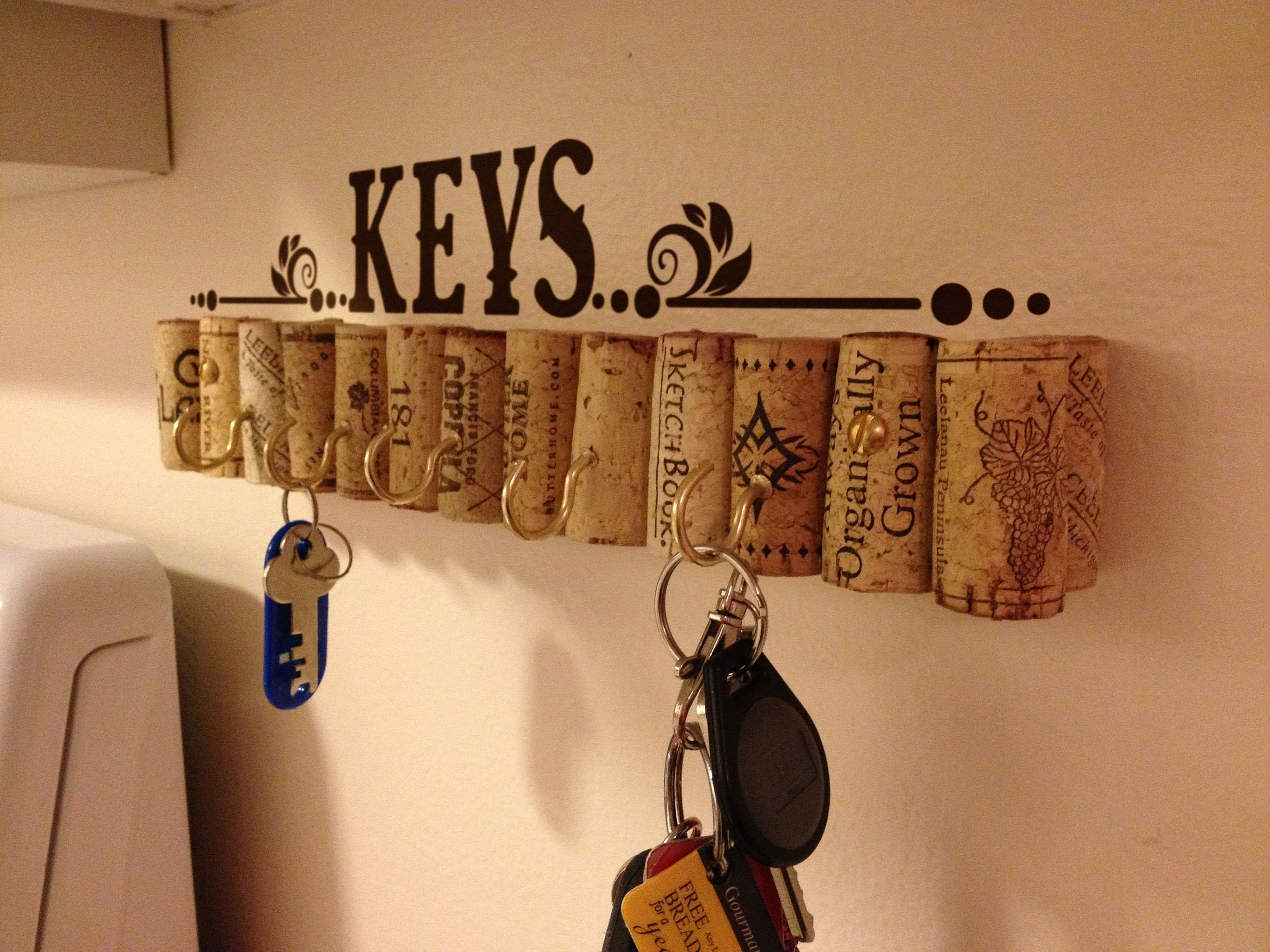 Key hanger Wall Decal Easy and Simple decals Floral Vintage Etsy