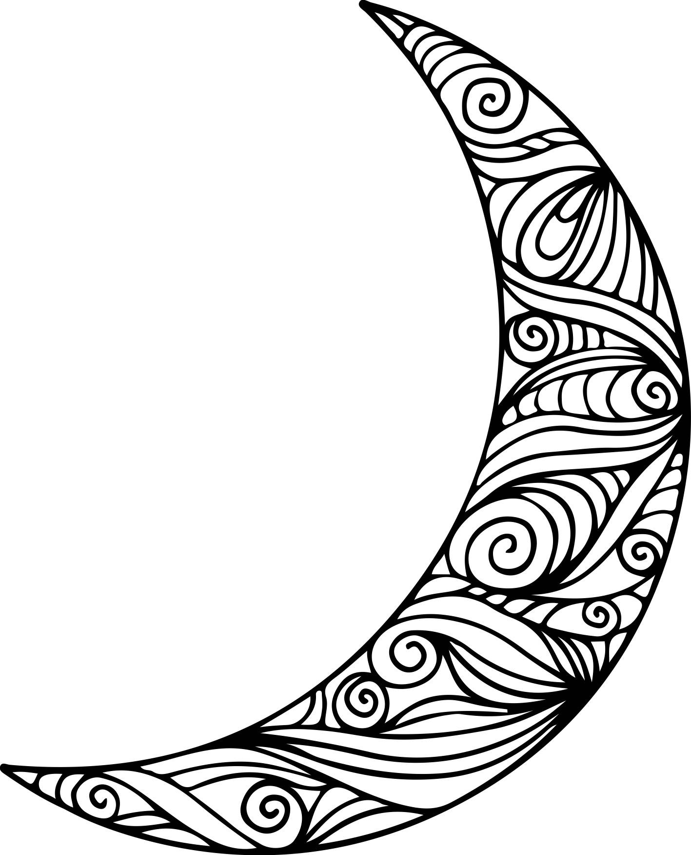 Hand drawn Half Moon decal / sticker - Wall decals for magical minds ...