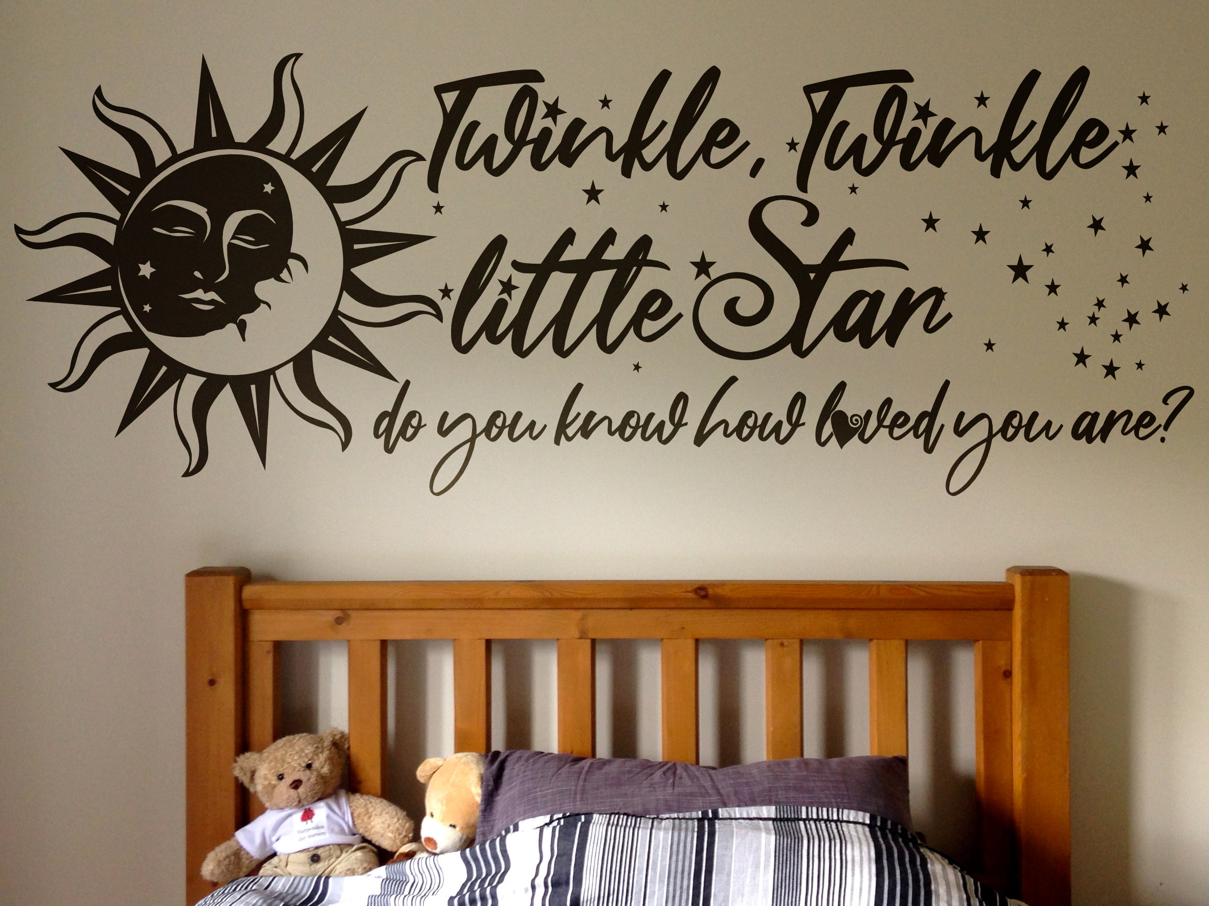 Twinkle Star Love Nursery Baby Children/'s Bedroom Decal Wall Art Sticker Picture