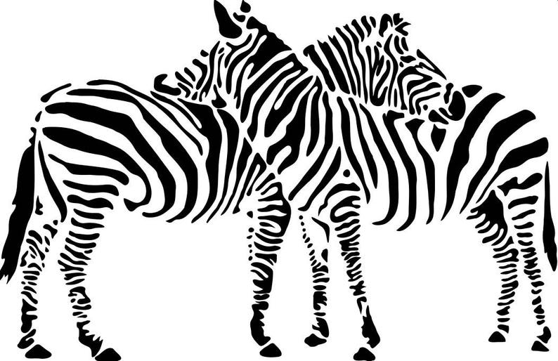 Two Zebras Silhouettes African Animals Wall Decal / Etsy