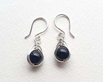 Ethnic Wear Handmade Jewelry Black Onyx Sterling Silver Plated Stud// Earring 10 mm