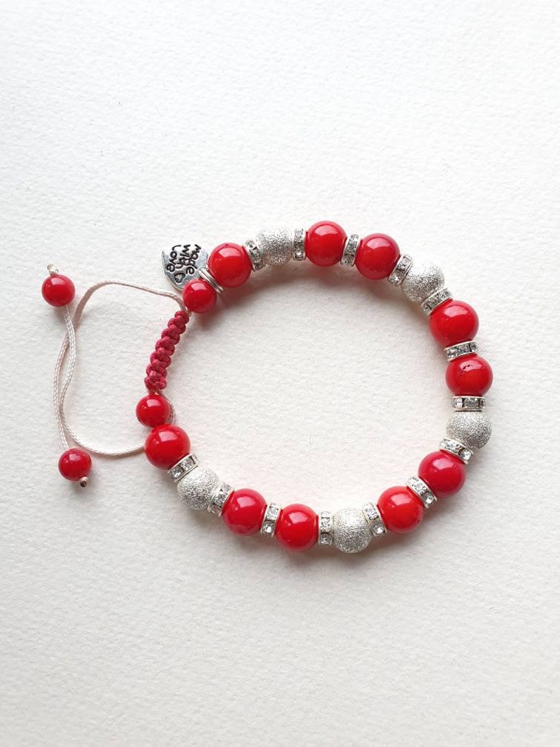 Red Coral Bracelet Women's Bracelet Gift for Her Etsy