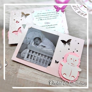 CARTE REMERCIEMENT - assortie à vos faire-part - Naissance - Baptême
