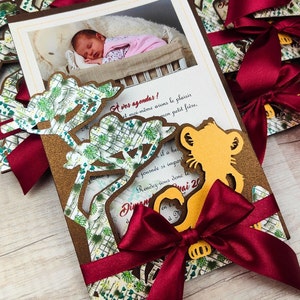 Anúncio BOY LITTLE LION - Nascimento-Baptismo - papelaria personalizada - inspiração Rei Leão