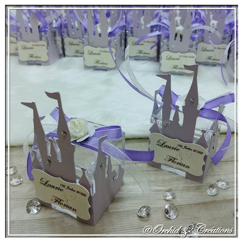 DRAGÉES FAIRY Cube PRINCESS Castle Baptism Wedding Personalized guest gift image 4