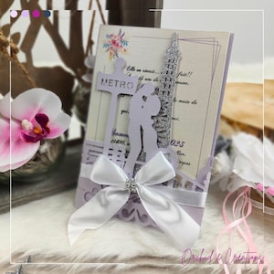 Convite de casamento PARIS - Cartões elegantes - Corte a laser personalizado