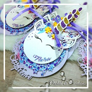 Faire-part  FILLE LICORNE GIRLY - Naissance et Baptême - Papeterie personnalisée