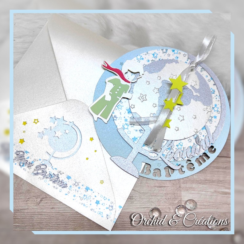 Globe-trotter child announcement Travel and Little Prince Birth, Baptism tailor-made creation image 8