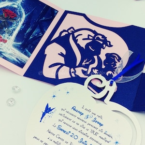 Faire-part MARIAGE La BELLE et sa BÊTE - Invitation Féerique fait-main et personnalisée