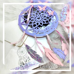 Faire-part FILLE Attrape-rêves BOHEME CHIC -  Naissance, Baptême - Personnalisé et fait-main