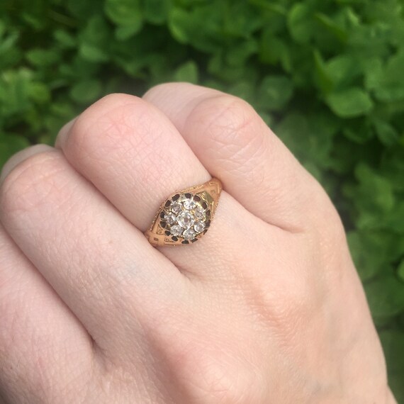 Late Victorian Old Mine Cut Cluster Ring - image 4