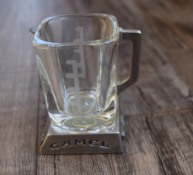 Camel Cigarette Blender Shot Glass 1996 RJR Glass Pewter Etsy