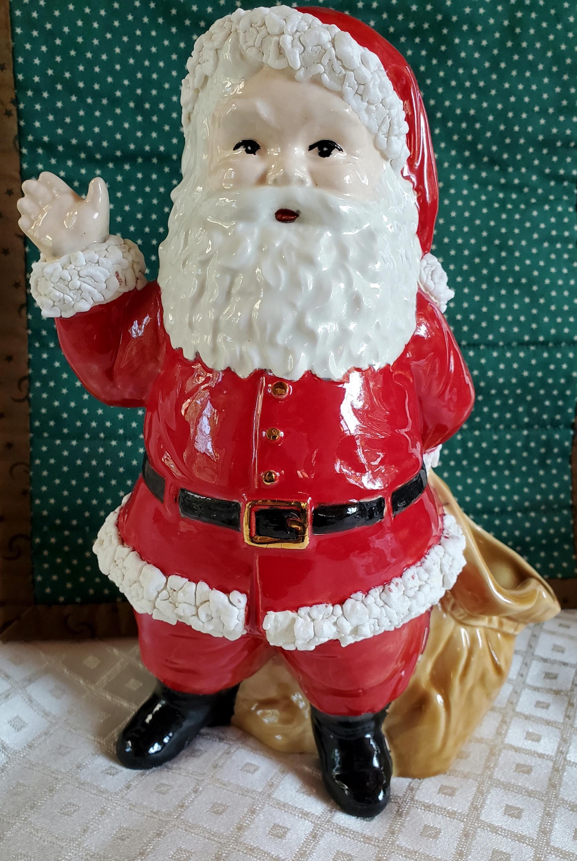Large White Ceramic Santa Figurines - Etsy