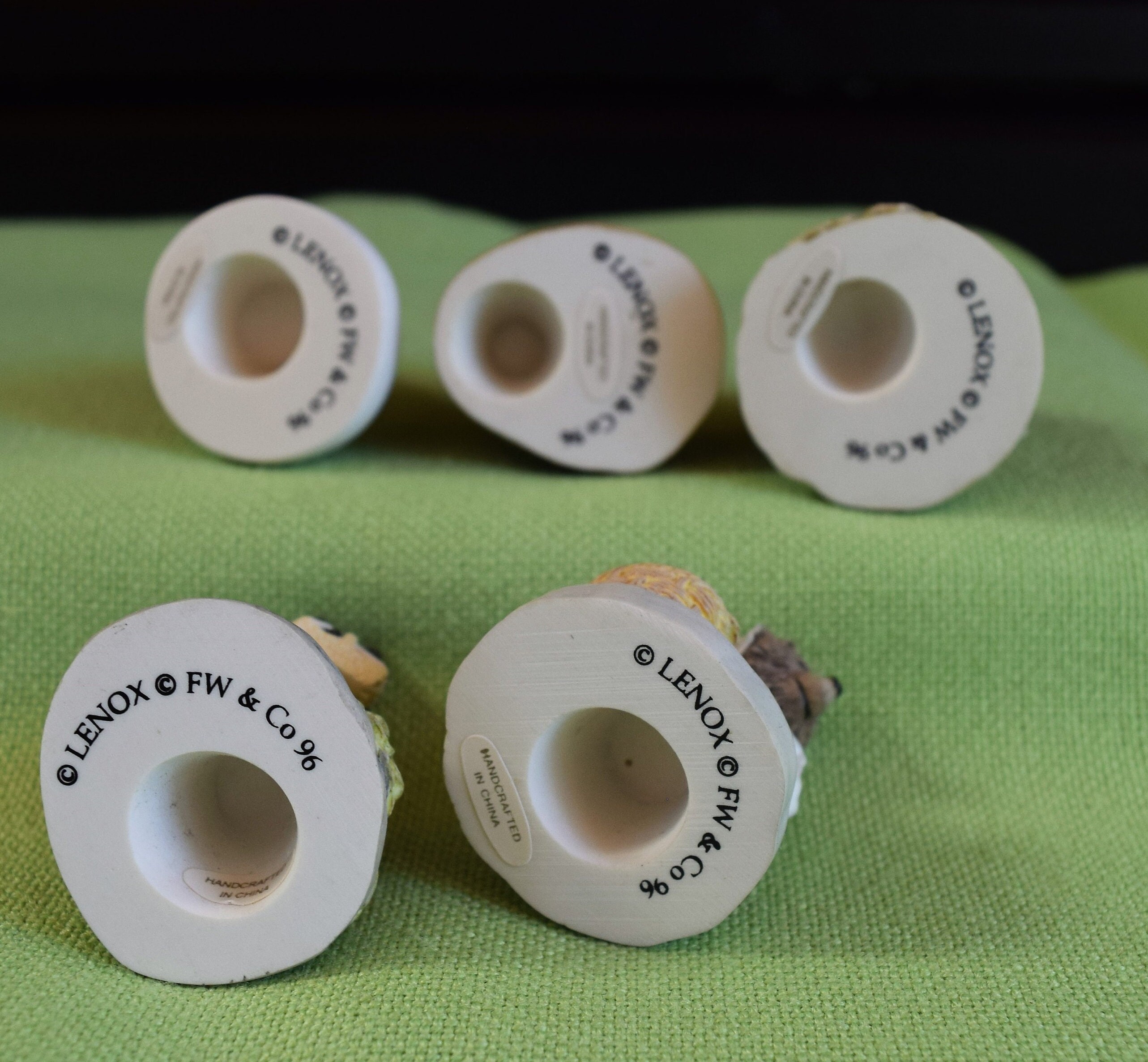 Lenox 1996 Beatrix Potter Thimble Figurines, Miniatures, Sold