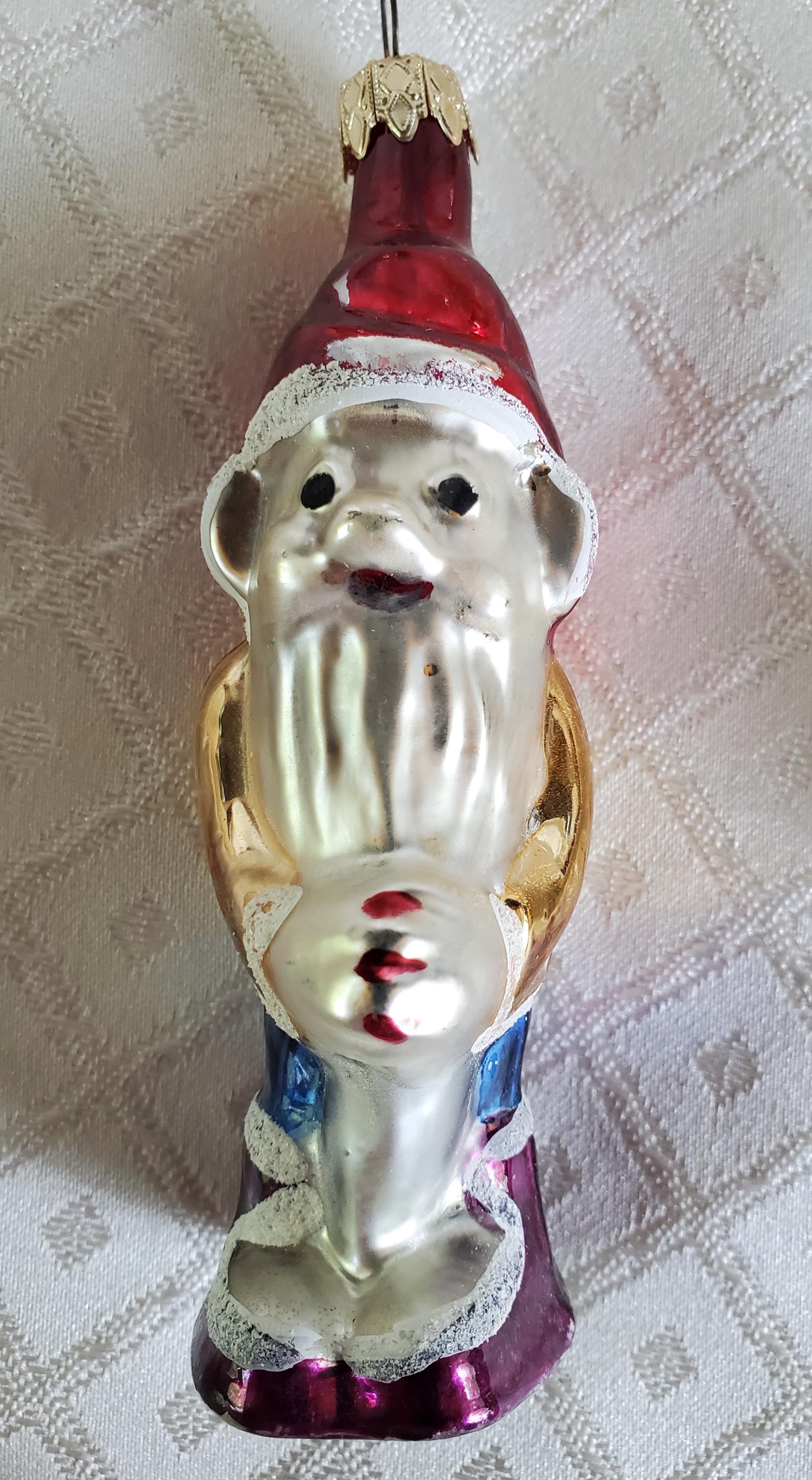 Vintage German Blown Glass Christmas Ornament: Inge-glas Girl