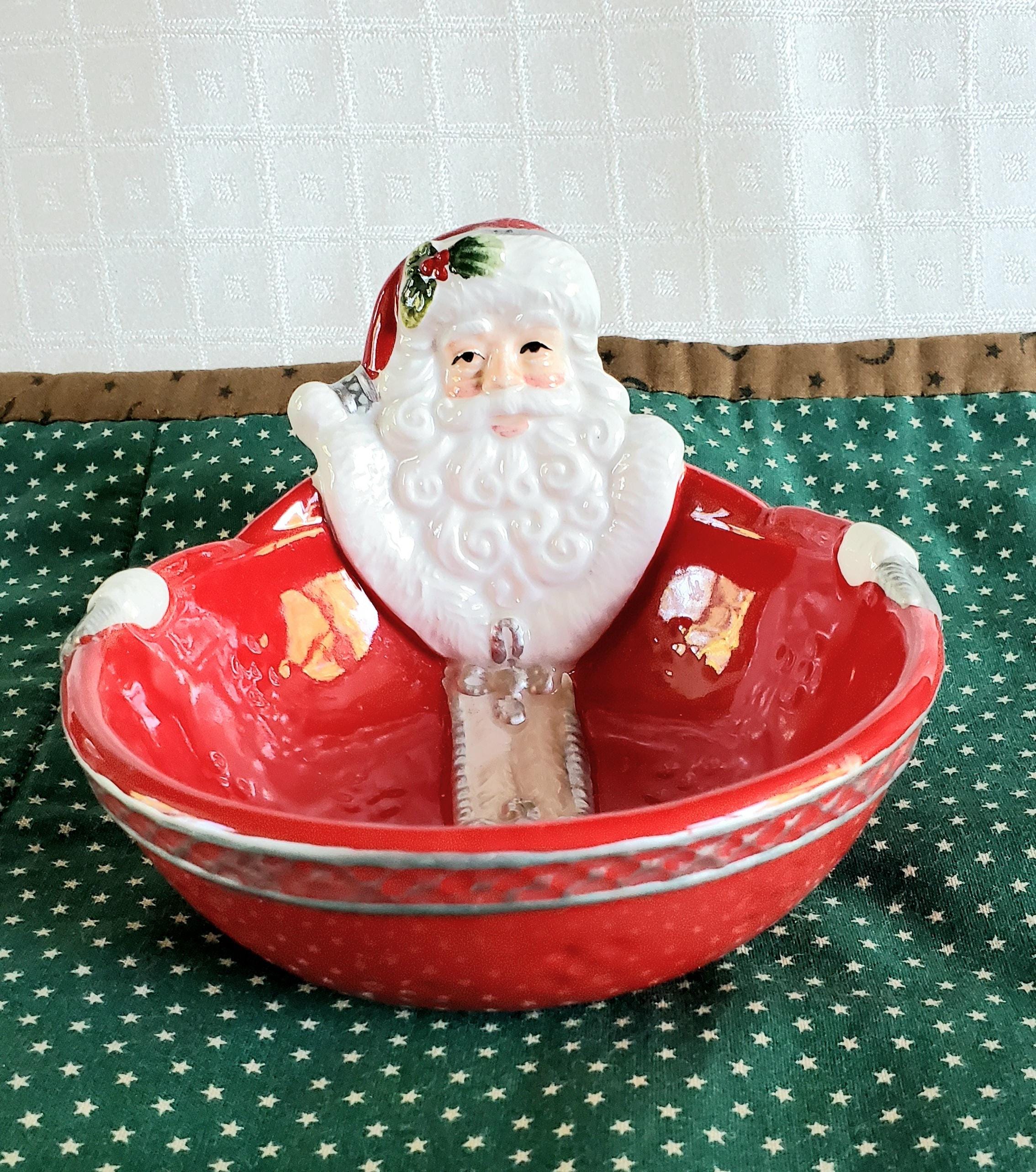 Christmas Dishes | Holiday | Fitz Floyd 3d Fireplace Santa Platter