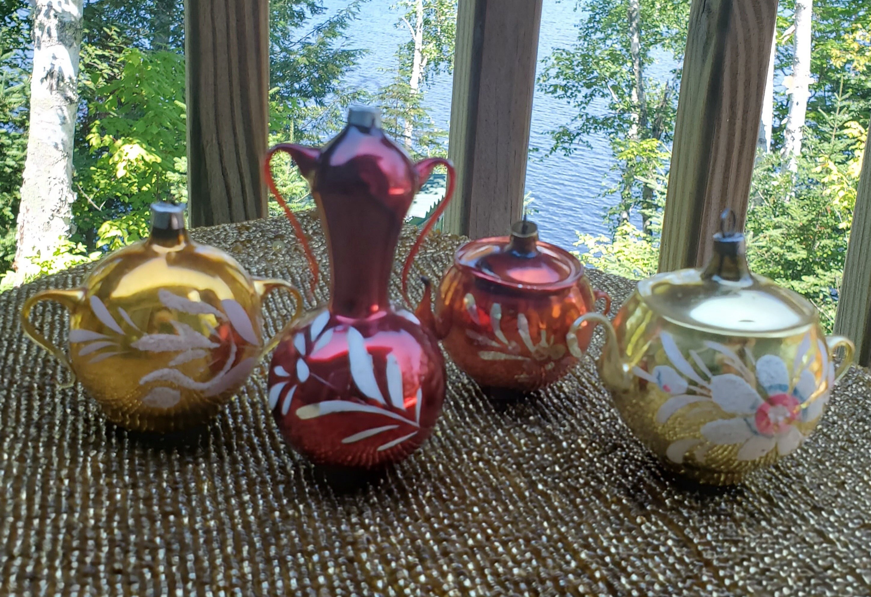 Vintage Glass Blown Teapot Christmas Ornaments German Teapot Etsy