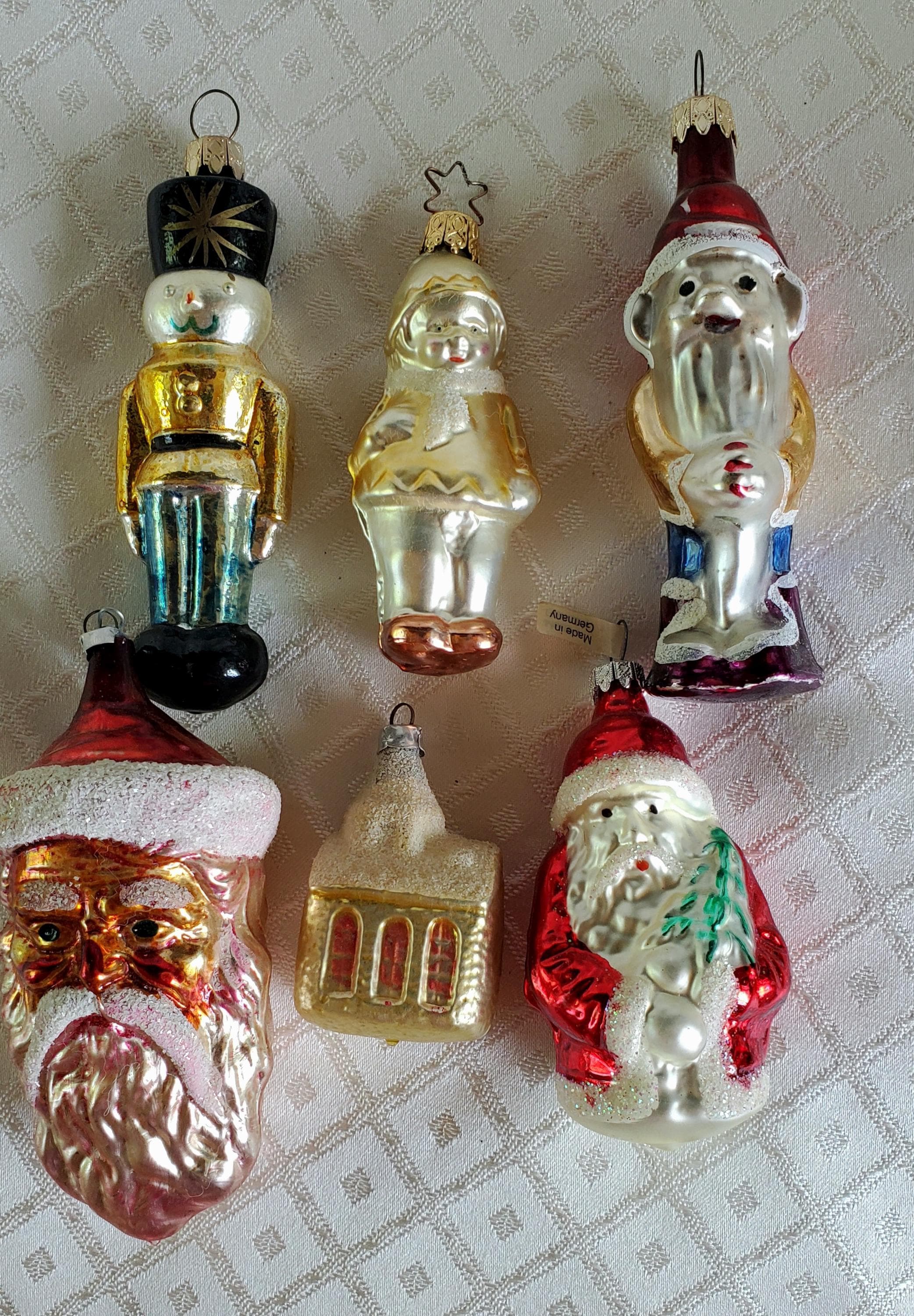 Vintage German Blown Glass Christmas Ornament: Inge-glas Girl