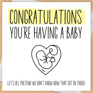 Congratulations You're Having a Baby! | Funny Pregnancy Card | Quirky Baby Shower Card | Cheeky Expecting Parent Card