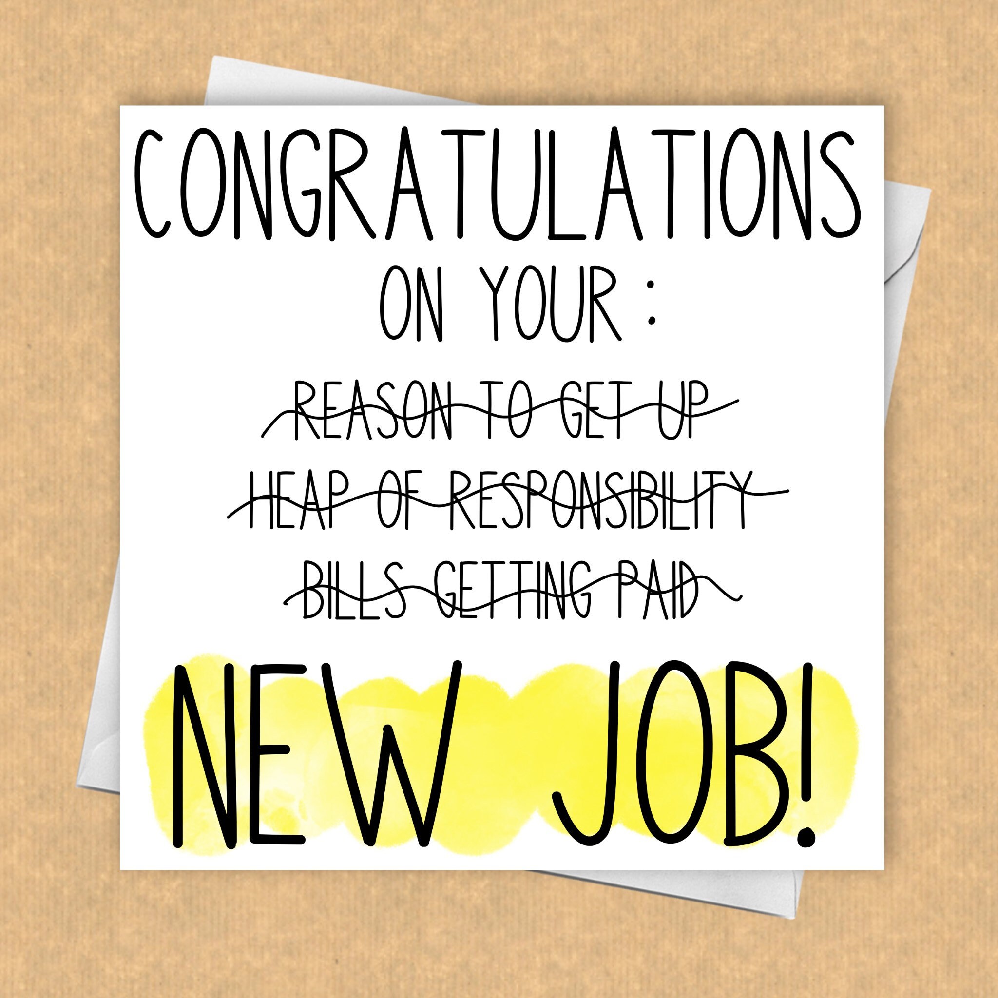 Nueva tarjeta de felicitación laboral  Etsy España