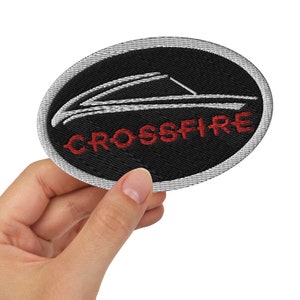 Crossfire Car Lovers Coupe Embroidered Patch: Car Club Jacket Applique Car Lovers Large 3 Inch