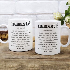 Tazza da caffè con definizione Namaste: regalo di yoga spirituale