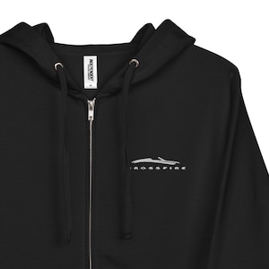 Crossfire Roadster Embroidered Zip-Up Hoodie: Car Lover Fleece