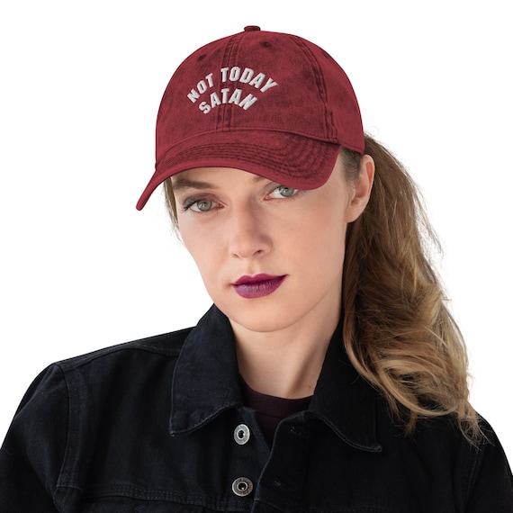 Funny Cap, Not Today Satan Hat, Funny and Sarcastic, Embroidered