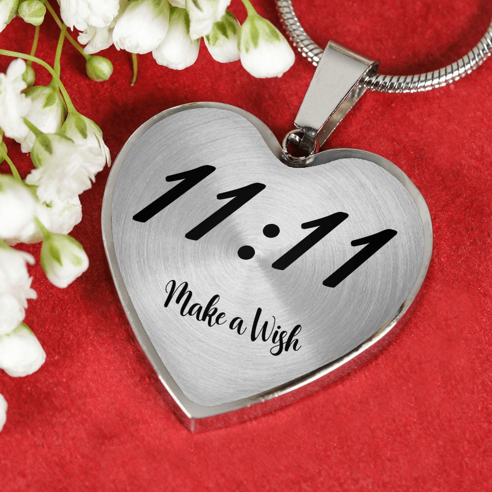 Buy 1111 Custom Numerology Heart Necklace 11 : 11 Make a Wish ...