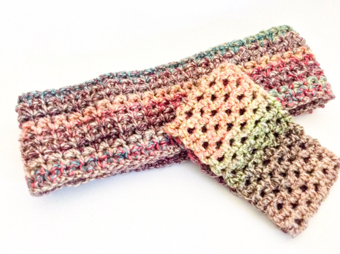 Ear Warmers/ Ear Muffs/ Headband/ Crochet Ear Warmers/ Orange Etsy