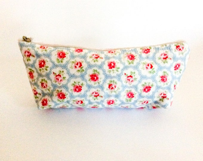 Cath Kidston Zipper Pouch/ Blue Makeup Purse/ Pencil Case/ Etsy