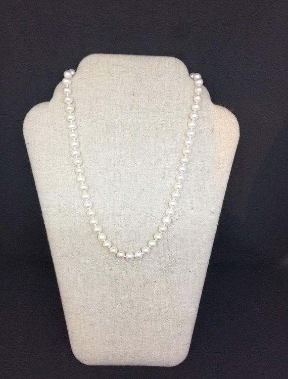 Cultured Pearls - 18" Sterling Silver Clasp - image 1