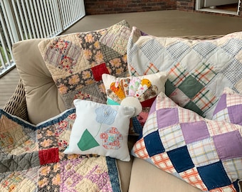 Vintage Quilt Pillows-Varies 12”- 20”