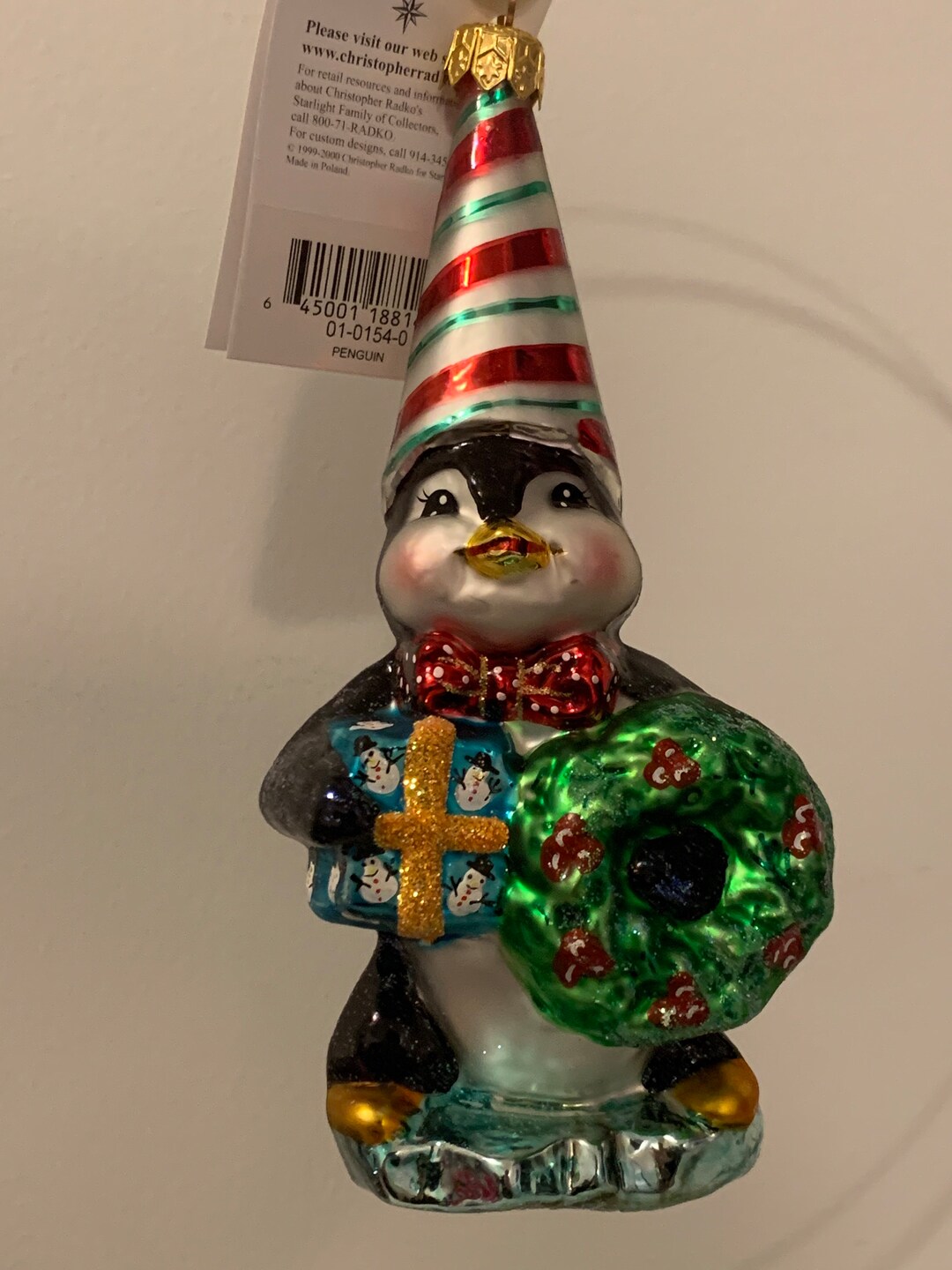 Christopher Radko 'penguin' Christmas Ornament / 19992000 Etsy